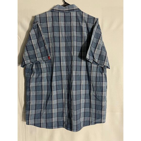 The North Face Mens Sz XL Short Sleeve Shirt Blue Gray Striped Button Up - Picture 5 of 9
